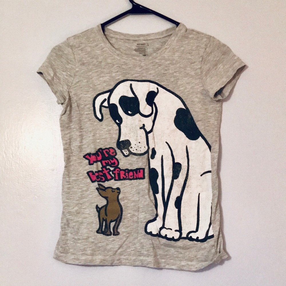 OLD NAVY gray best friend puppy dog t shirt large